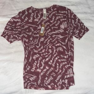 Skims raspberry swirl mesh tshirt